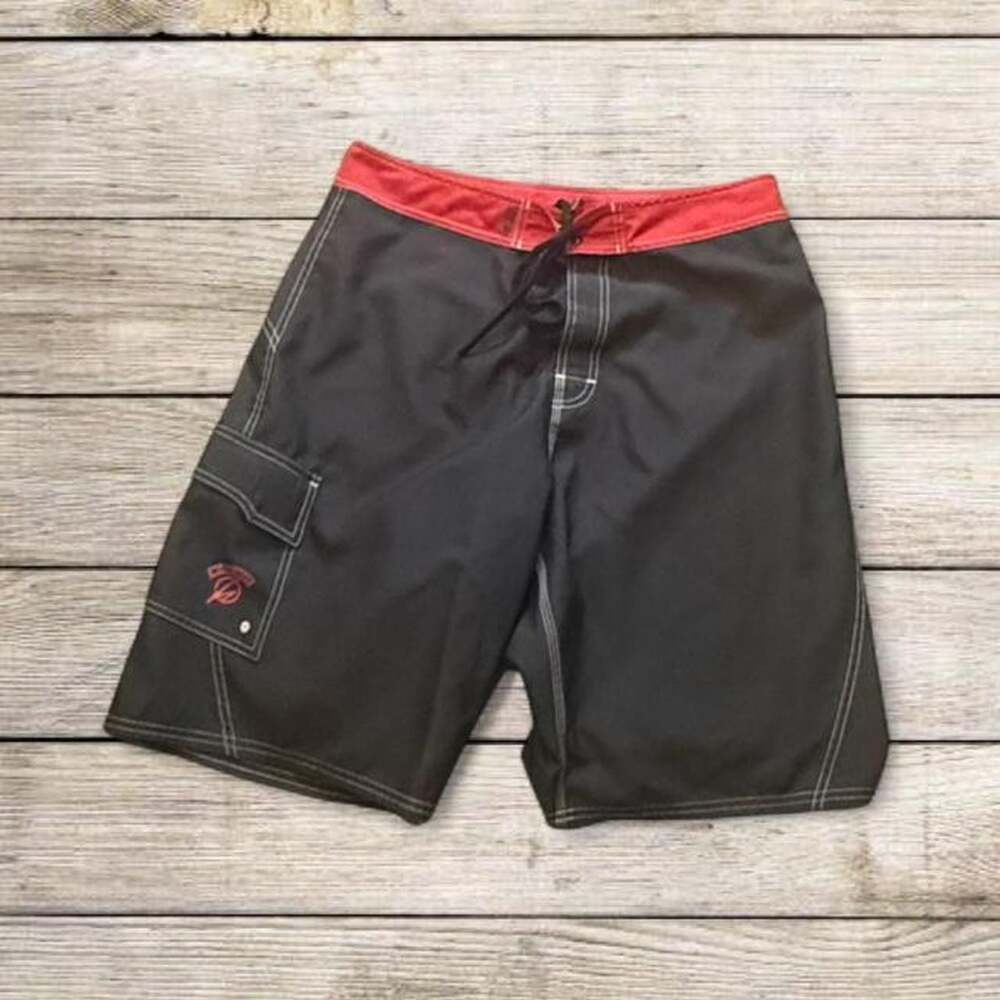 Beach Rays Black and Red Board Shorts Size 32